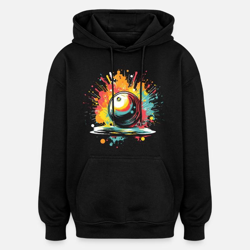 Bowling - Sweat à capuche oversize unisexe - noir