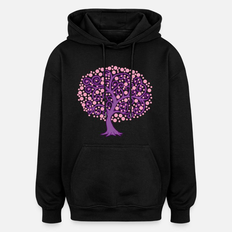 Nature en fleur - Sweat à capuche oversize unisexe - noir