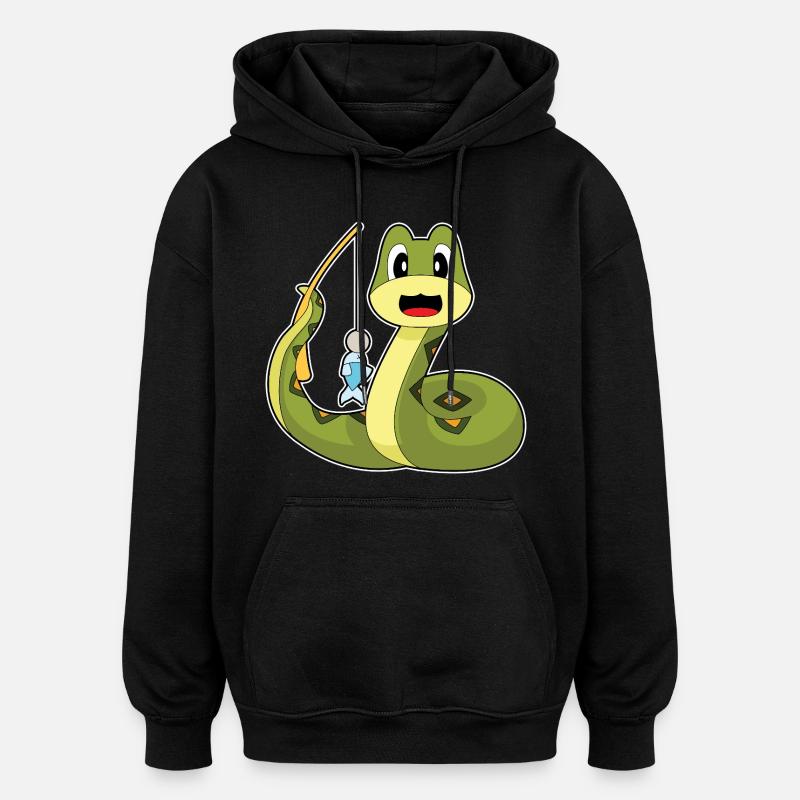 Pêche au poisson pêcheur serpent - Sweat à capuche oversize unisexe - noir