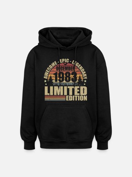 Décembre 1983 - Édition Limitée Décembre 1983 - Sweat à capuche oversize unisexe - noir