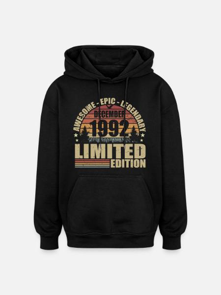 December 1992 - Limited Edition December 1992 - Oversized Unisex Hoodie - black