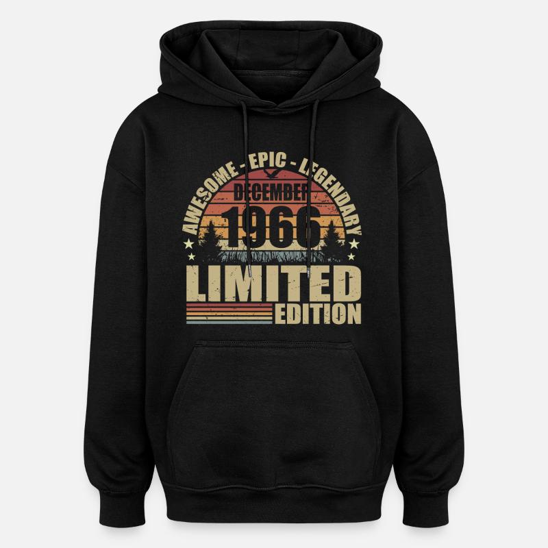 Décembre 1966 - Édition Limitée Décembre 1966 - Sweat à capuche oversize unisexe - noir