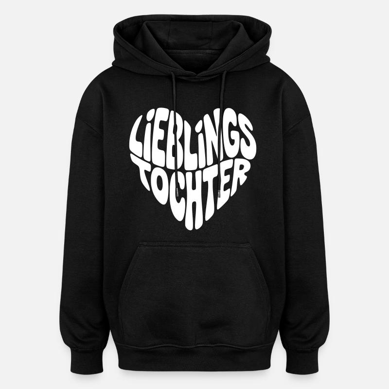 Lieblingstochter Herz - Oversized Unisex Hoodie - Schwarz