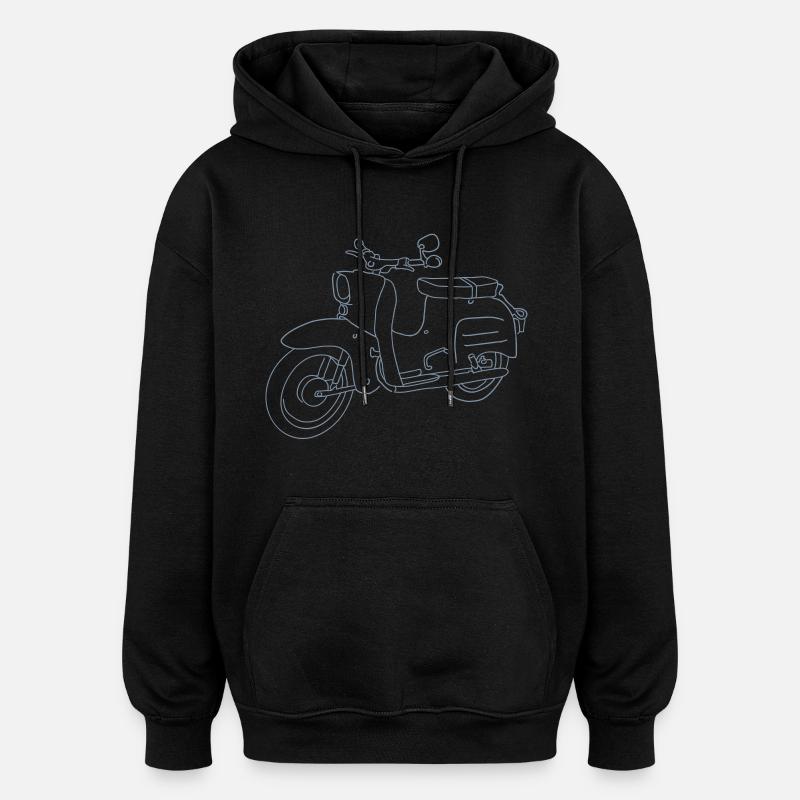 Motorroller, Moped Schwalbe - Oversized Unisex Hoodie - Schwarz