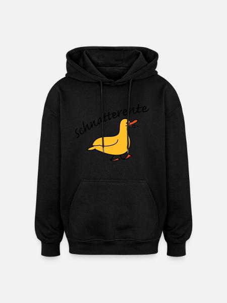 Schnatterente - Oversized Unisex Hoodie - Schwarz