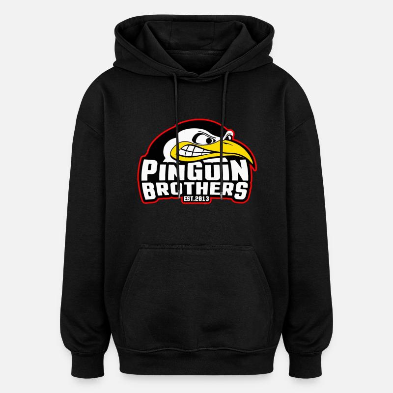 Pinguin-frères du clan - Sweat à capuche oversize unisexe - noir