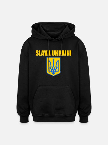 Slava ukraini - Sweat à capuche oversize unisexe - noir