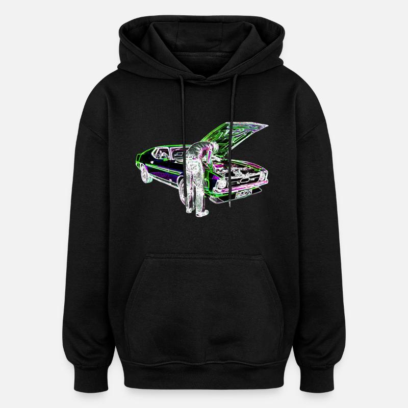 Schrauber Iinvert - Oversized Unisex Hoodie - Schwarz