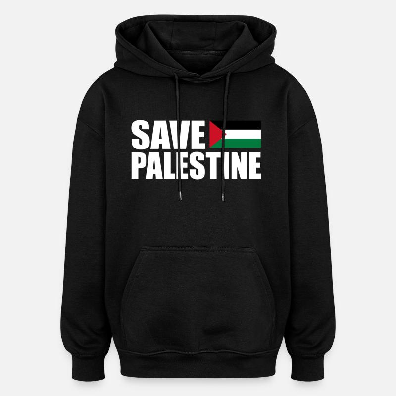 SAVE PALESTINE - Oversized Unisex Hoodie - black