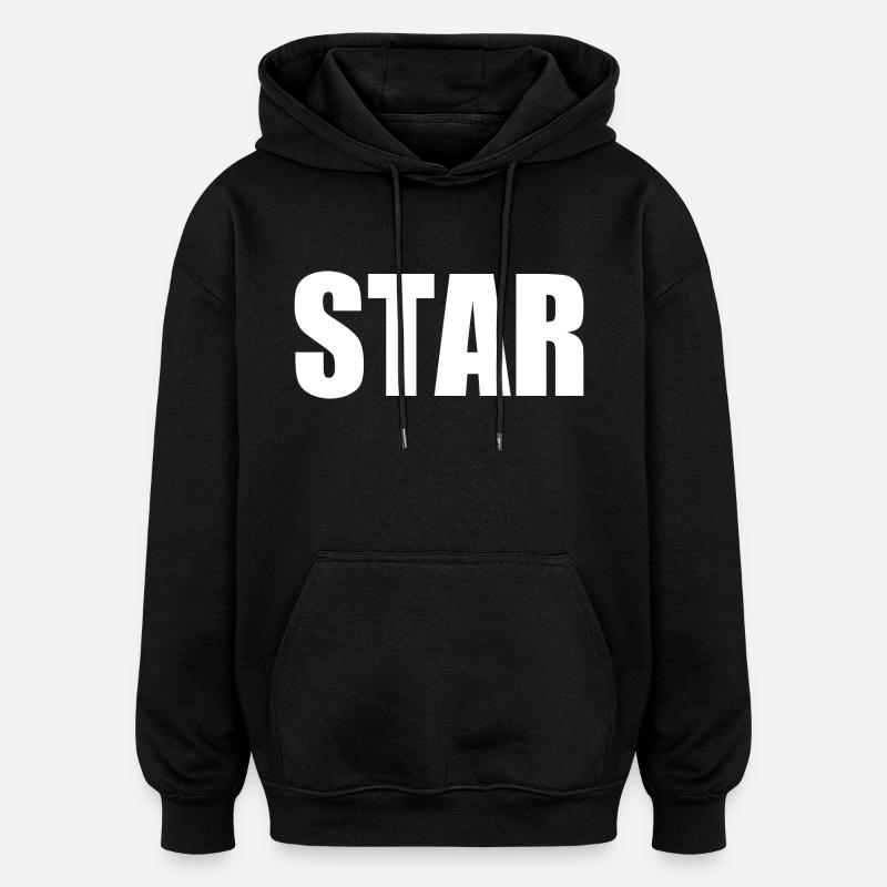Star - Sweat à capuche oversize unisexe - noir