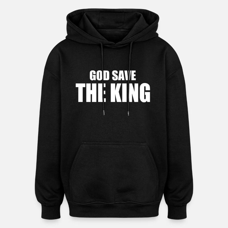 god save the king - Sweat à capuche oversize unisexe - noir