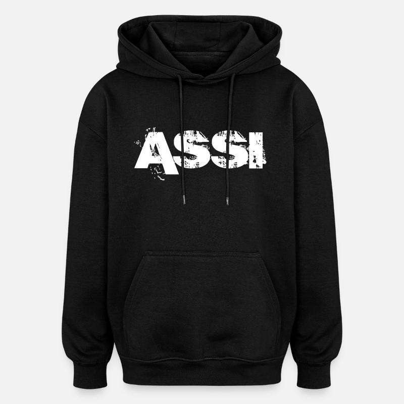 assi - Sweat à capuche oversize unisexe - noir