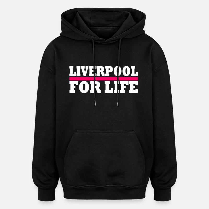 Liverpool - Sweat à capuche oversize unisexe - noir