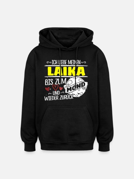 LAIKA - Mond - Oversized Unisex Hoodie - Schwarz