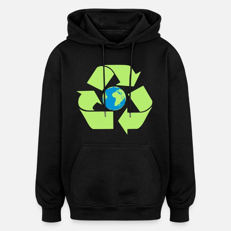 Terre de recyclage - Sweat à capuche oversize unisexe - noir