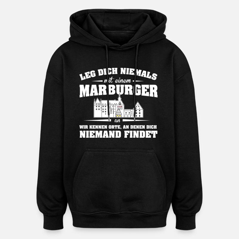 LDN Marburger - Oversized Unisex Hoodie - Schwarz