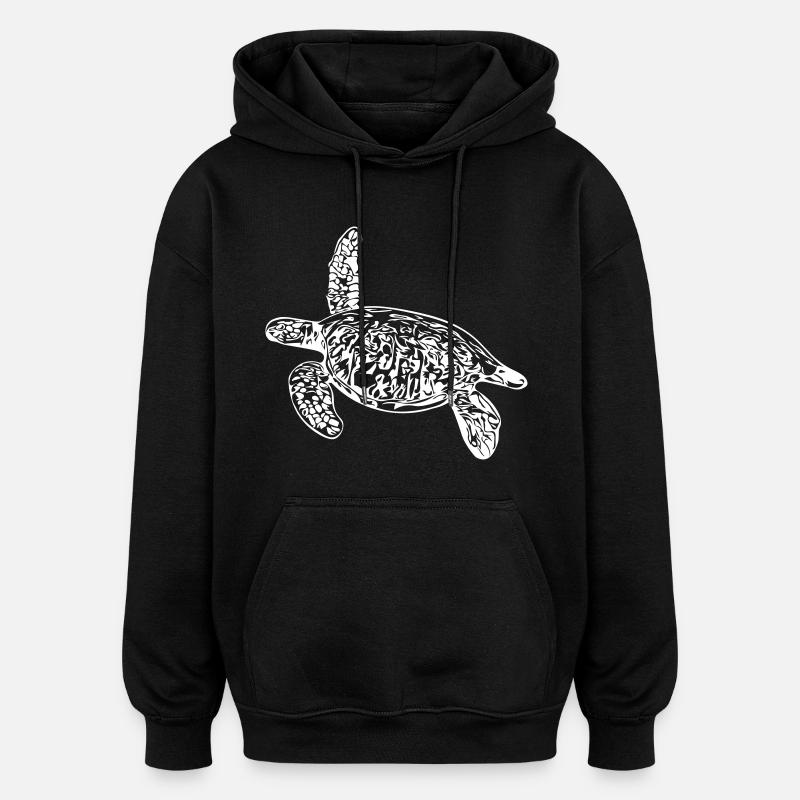 Turtle - vector design - Oversized Unisex Hoodie - black