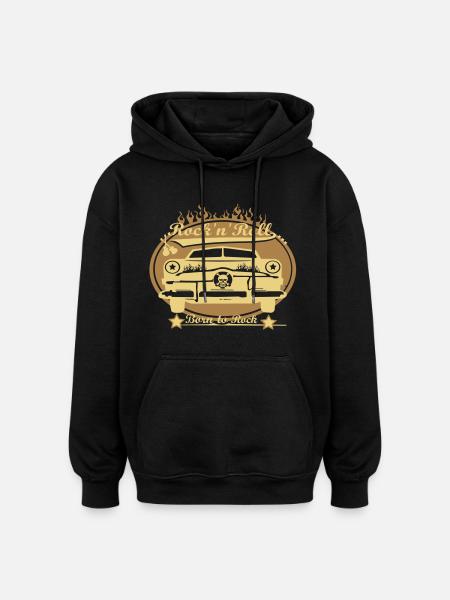 Born to Rock - Oversized Unisex Hoodie - Schwarz
