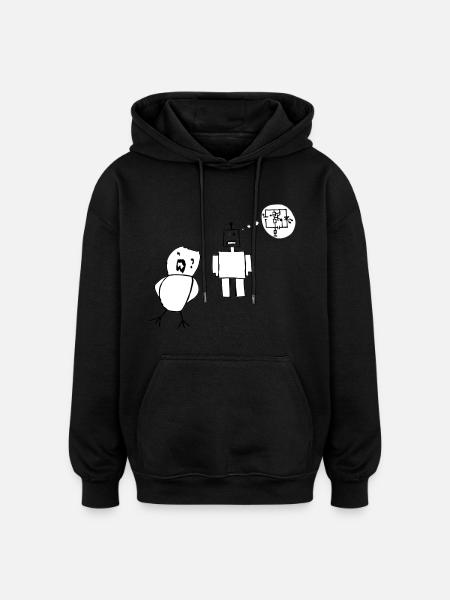 Robo Love - Oversized Unisex Hoodie - black