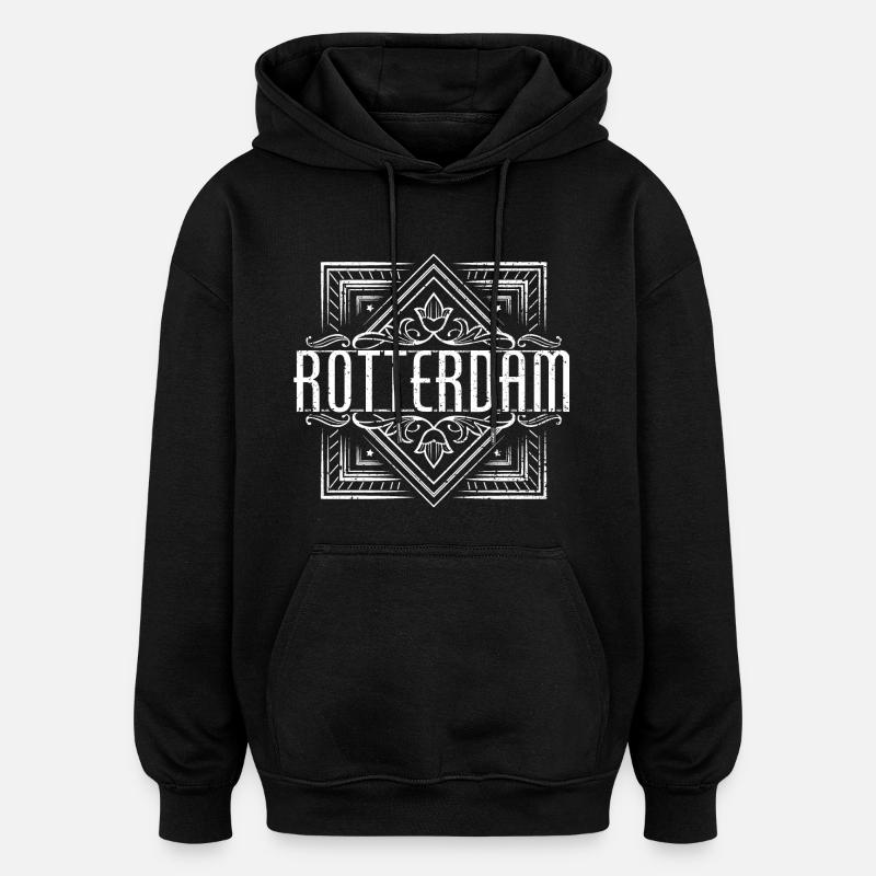 Conception de Rotterdam - Sweat à capuche oversize unisexe - noir