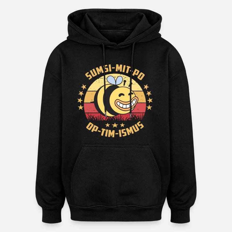 Optimismus oder Sumsi mit Po - Oversized Unisex Hoodie - Schwarz