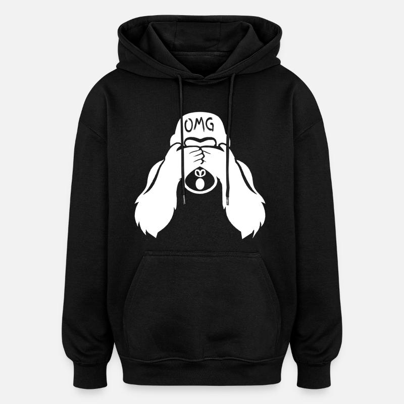 Witziger Gorilla OMG Affe - Oversized Unisex Hoodie - Schwarz
