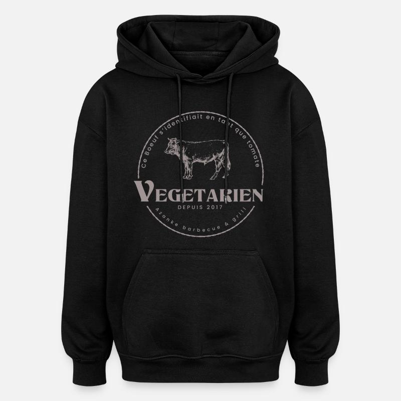 Veggie - Sweat à capuche oversize unisexe - noir