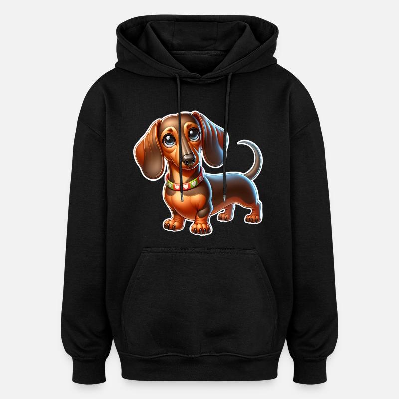 Teckel - Sweat à capuche oversize unisexe - noir