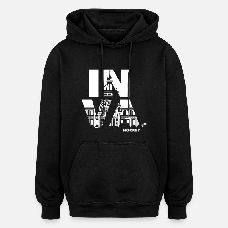 LOGO_INVALIDES_2026_BLANC - Sweat à capuche oversize unisexe - noir
