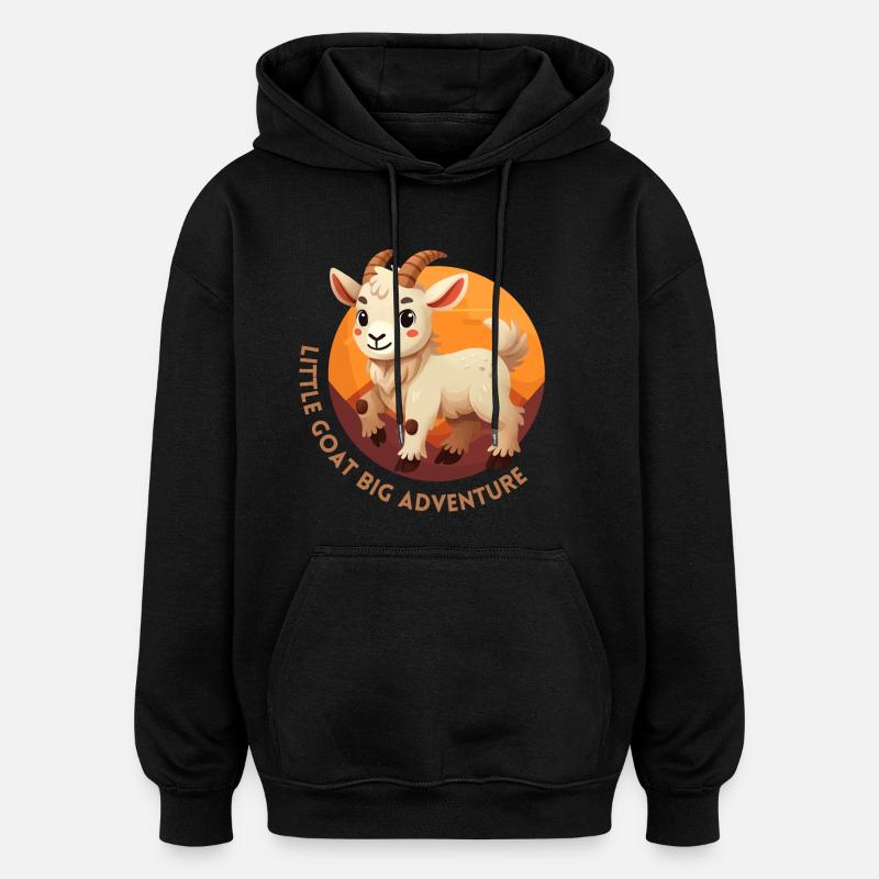 Petit Chèvre, la Grande Aventure - Sweat à capuche oversize unisexe - noir
