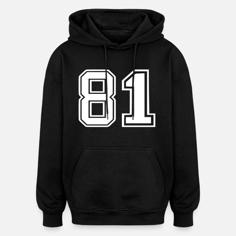 81 - Sweat à capuche oversize unisexe - noir