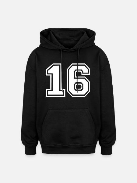 16 - Oversized Unisex Hoodie - black