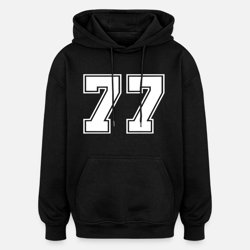 77 - Sweat à capuche oversize unisexe - noir