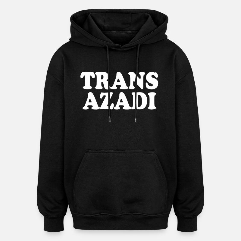 Trans azadi - Sweat à capuche oversize unisexe - noir