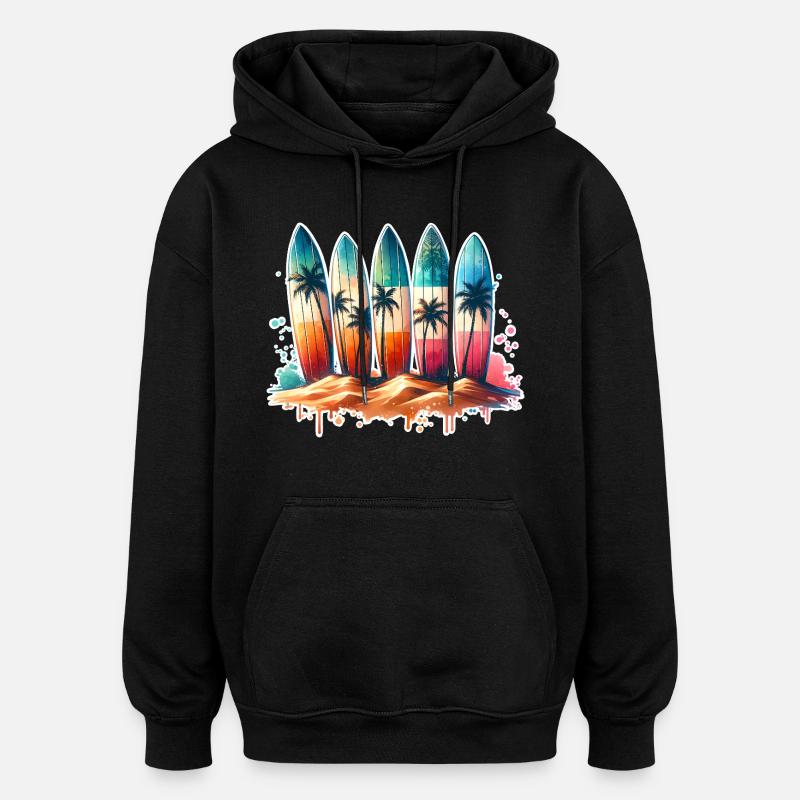 Surfen Surfer - Oversized Unisex Hoodie - Schwarz