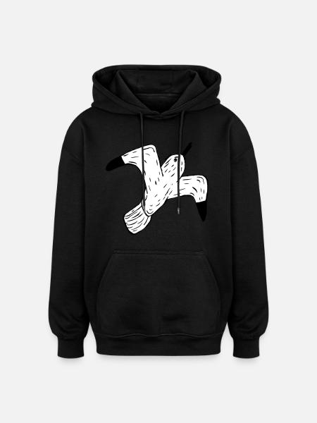 mouette - Sweat à capuche oversize unisexe - noir
