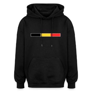 Drapeau Belgique - Sweat à capuche oversize unisexe - noir - Devant - Noah (186cm)