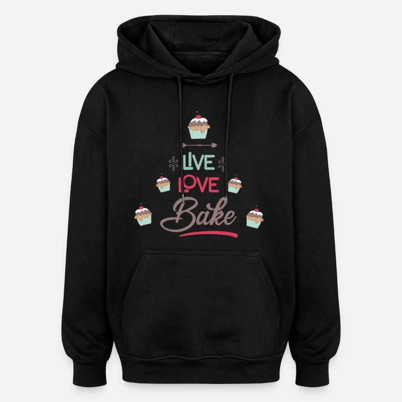 backen - Oversized Unisex Hoodie - Schwarz