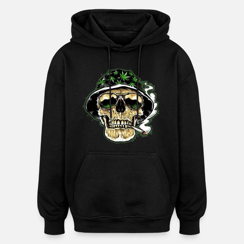 Kiff Skull - Oversized Unisex Hoodie - Schwarz
