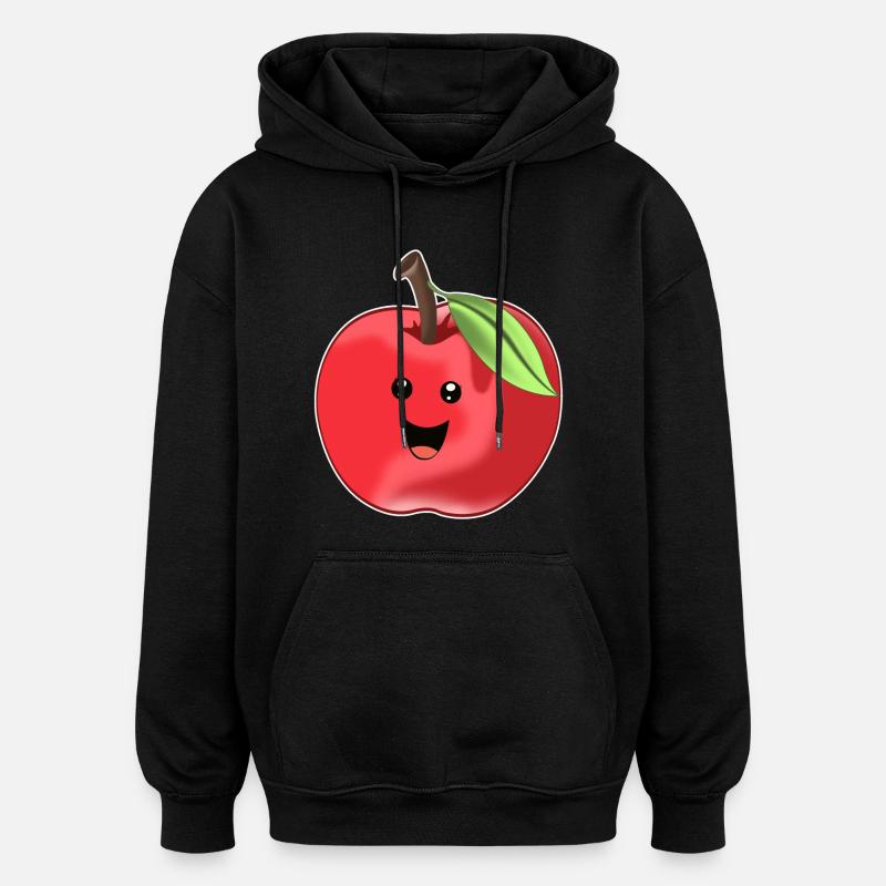 Délicieuse pomme sucrée - design - Sweat à capuche oversize unisexe - noir