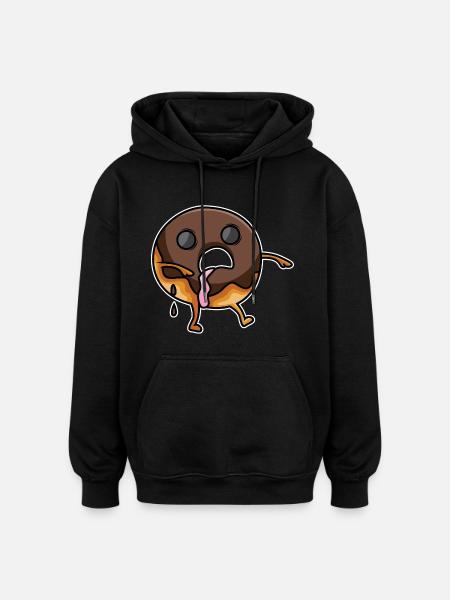 Beignet zombie - Sweat à capuche oversize unisexe - noir