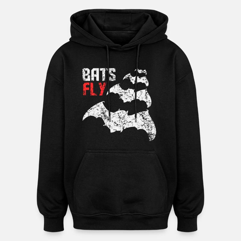 Mouches chauves-souris - Sweat à capuche oversize unisexe - noir