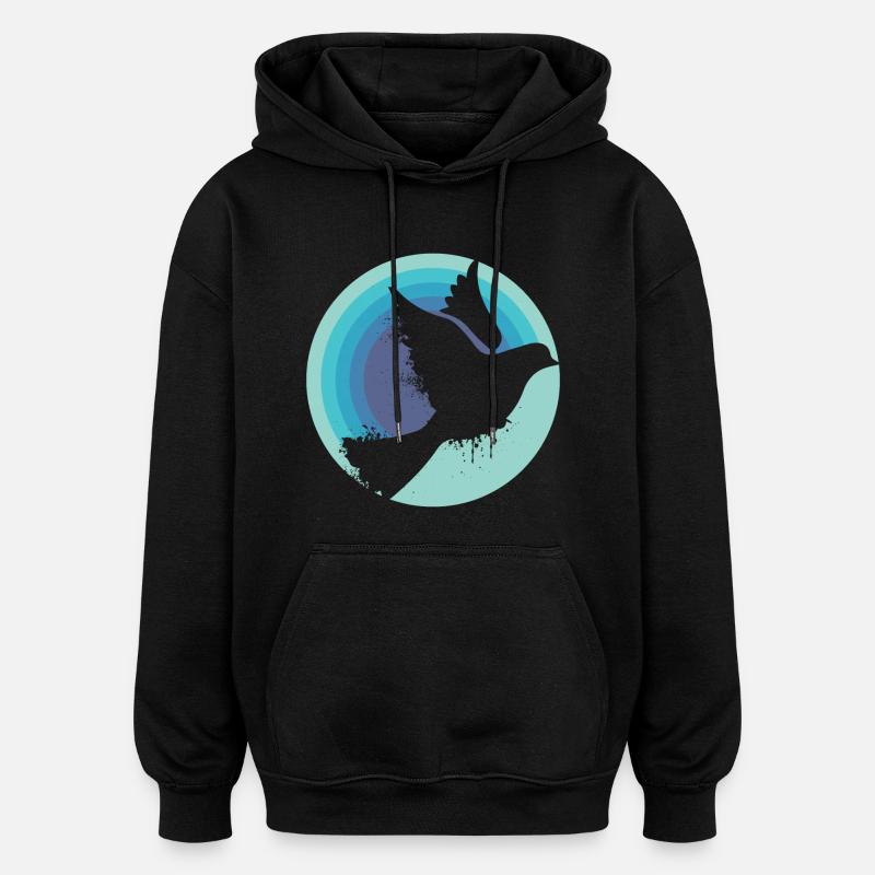 Colombe de la Paix - Sweat à capuche oversize unisexe - noir