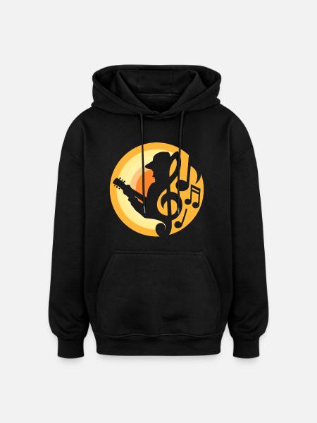 Guitar Player - Oversized Unisex Hoodie - black