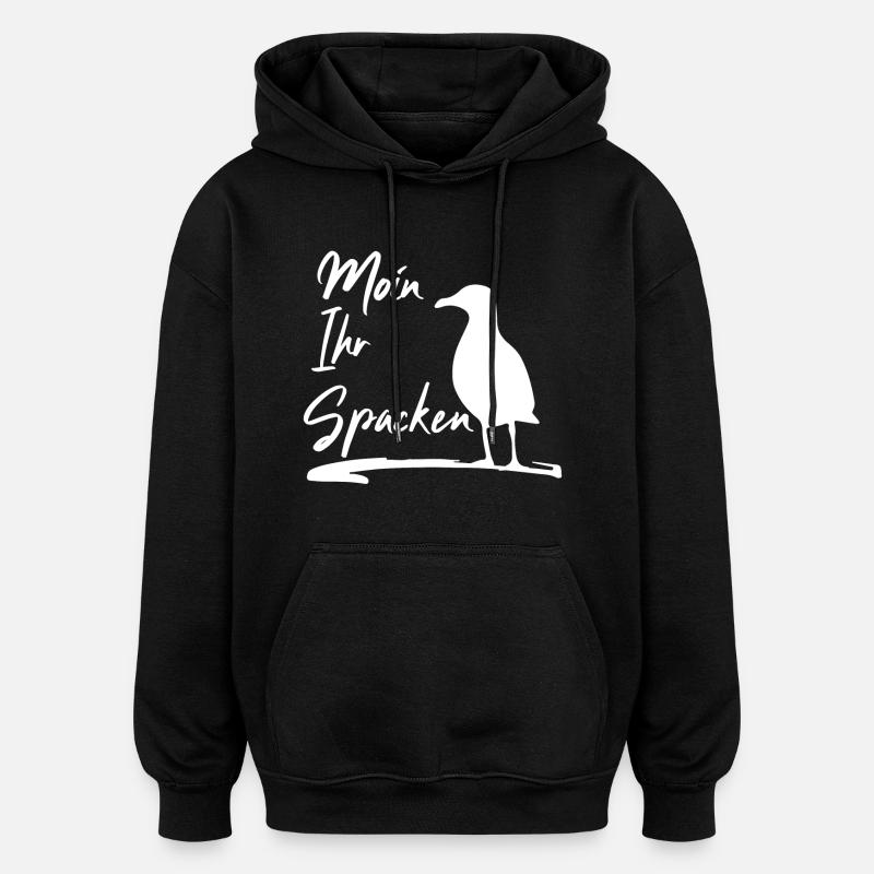Moin Ihr Spacken - Oversized Unisex Hoodie - Schwarz