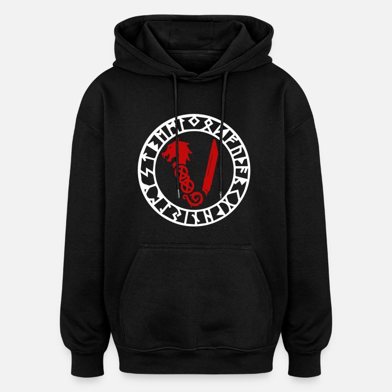 Symbol Der Wikinger - Oversized Unisex Hoodie - Schwarz