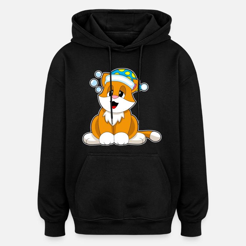 Bonnet de nuit pour chat - Sweat à capuche oversize unisexe - noir