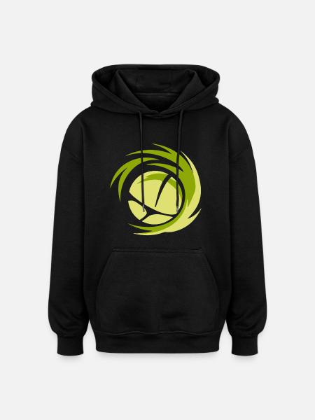 Minimalist volleyball logo - Oversized Unisex Hoodie - black