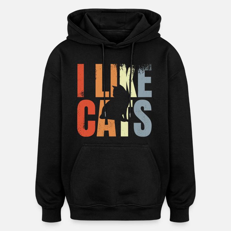 Amoureux des chats - Sweat à capuche oversize unisexe - noir