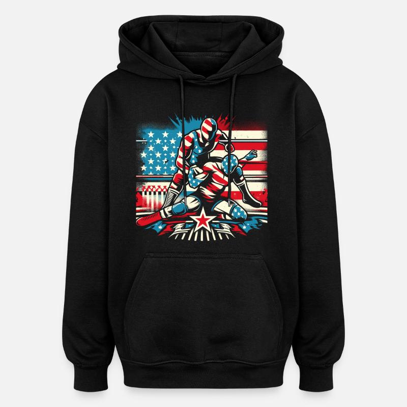 Lutte - Sweat à capuche oversize unisexe - noir